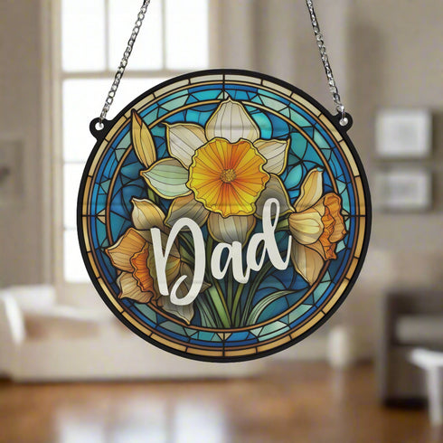 Dad Stained Glass Effect Suncatcher